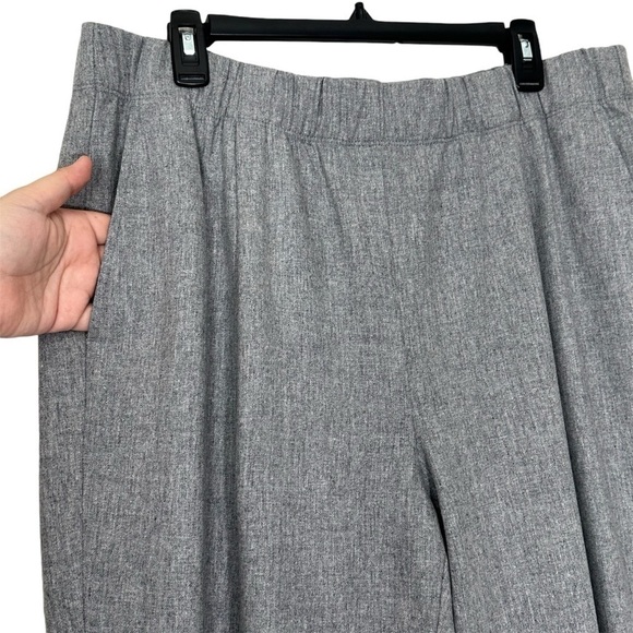 NWT Eileen Fisher Soft Wool Flannel Pleated Tapered Ankle Pants in Gray size XL - Picture 5 of 12